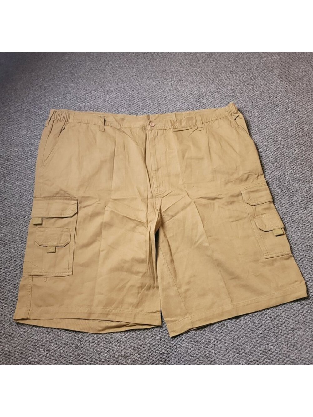 KingSize Cargo Shorts Mens 52 Big Tall Khaki Elastic LL Chino y2K Beige